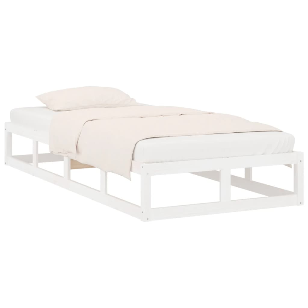 Bed Frame | White | Solid pine wood, Plywood | 75x190 cm Small Single