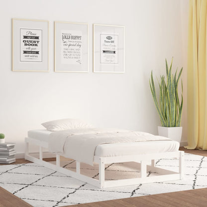 Bed Frame | White | Solid pine wood, Plywood | 75x190 cm Small Single