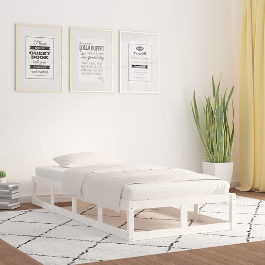 Bed Frame | White | Solid pine wood, Plywood | 75x190 cm Small Single