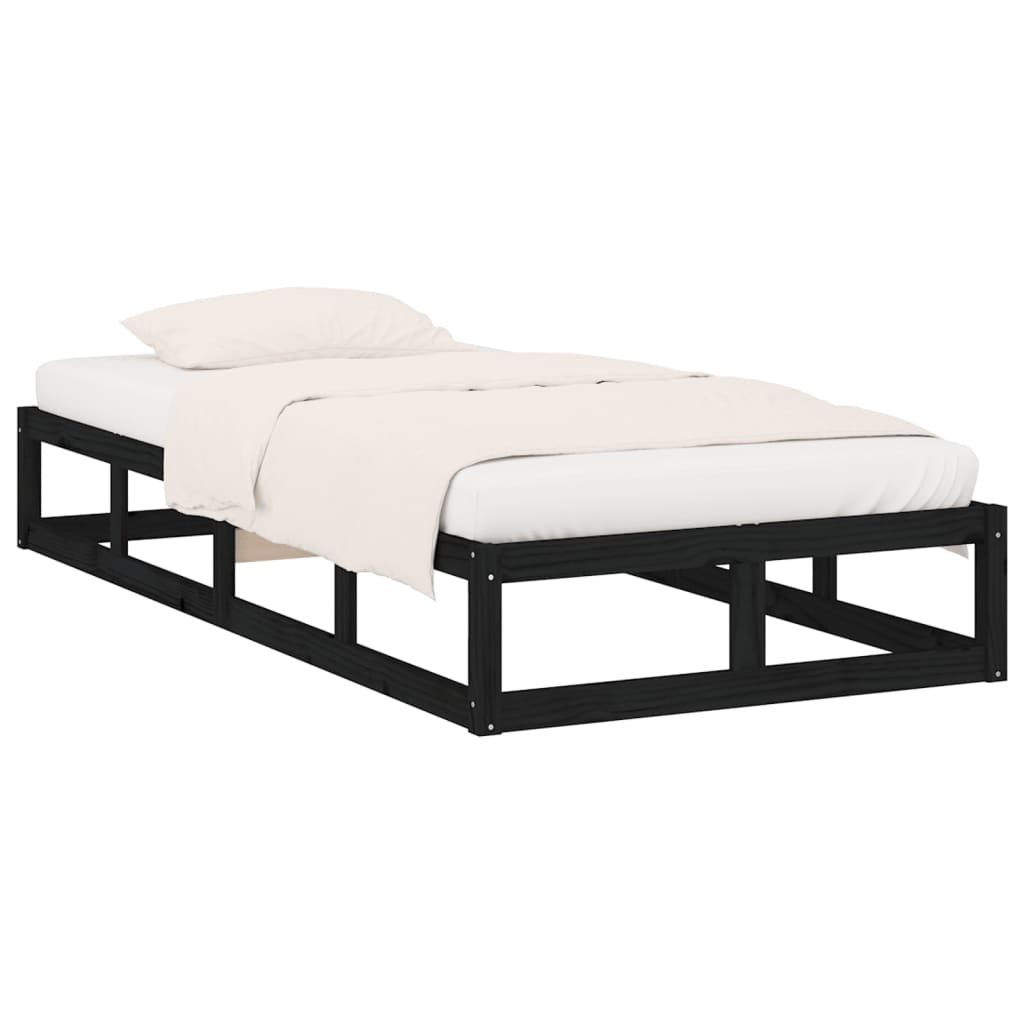 Bed Frame | Black | Solid pine wood, Plywood | Small Single | Sturdy
