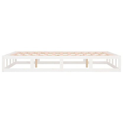 Bed Frame | White | Solid pine wood frame, plywood slats | Small Double