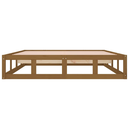 Bed Frame without Mattress Honey Brown 120x190 cm Small Double  Solid Wood