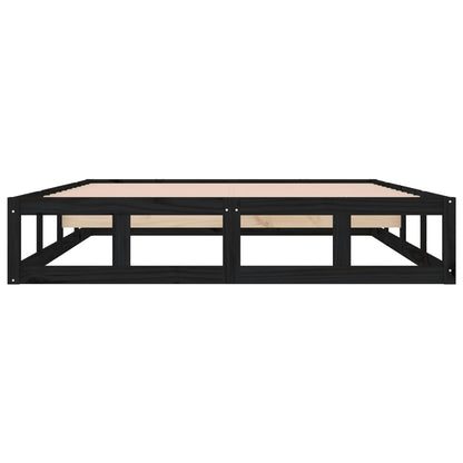 Bed Frame | Black | Solid pine wood, Plywood slats | Small Double