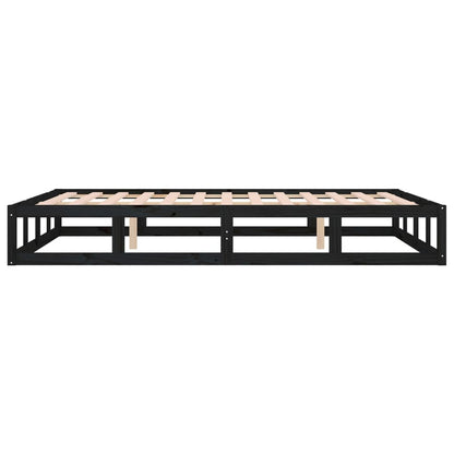 Bed Frame | Black | Solid pine wood, Plywood slats | Small Double