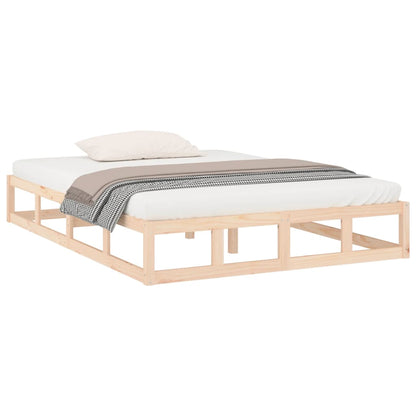 Bed Frame | Natural wood | Solid pinewood, Plywood slats | 135x190 cm
