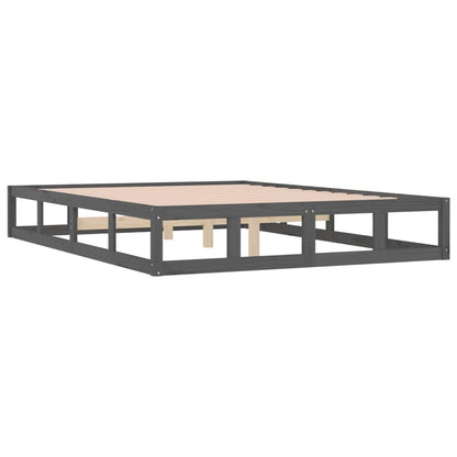 Bed Frame without Mattress Grey 135x190 cm Double Double Solid Wood