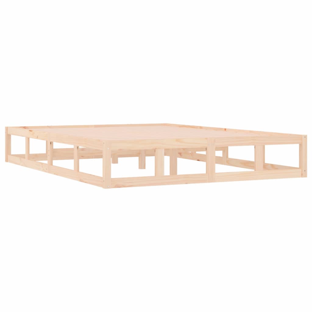Bed Frame | Natural Wood | Solid Pine Wood, Plywood | Double | Durable