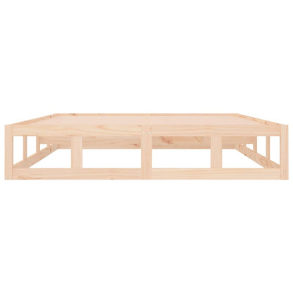 Bed Frame | Natural Wood | Solid Pine Wood, Plywood | Double | Durable