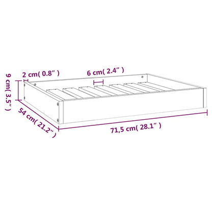 Dog Bed Black 71.5x54x9 cm Solid Wood Pine