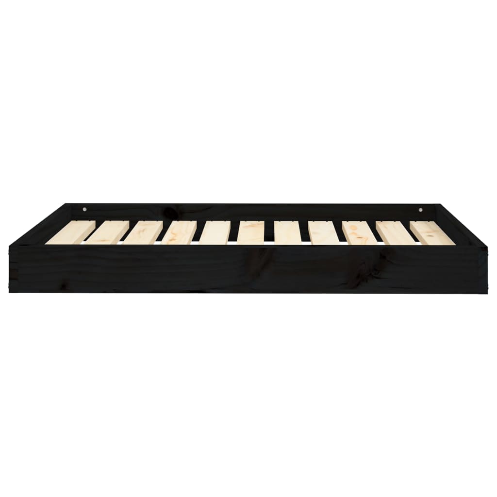 Dog Bed Black 91,5x64x9 cm Solid Wood Pine