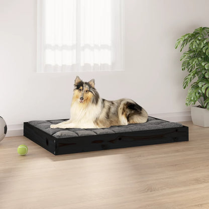 Dog Bed Black 91,5x64x9 cm Solid Wood Pine
