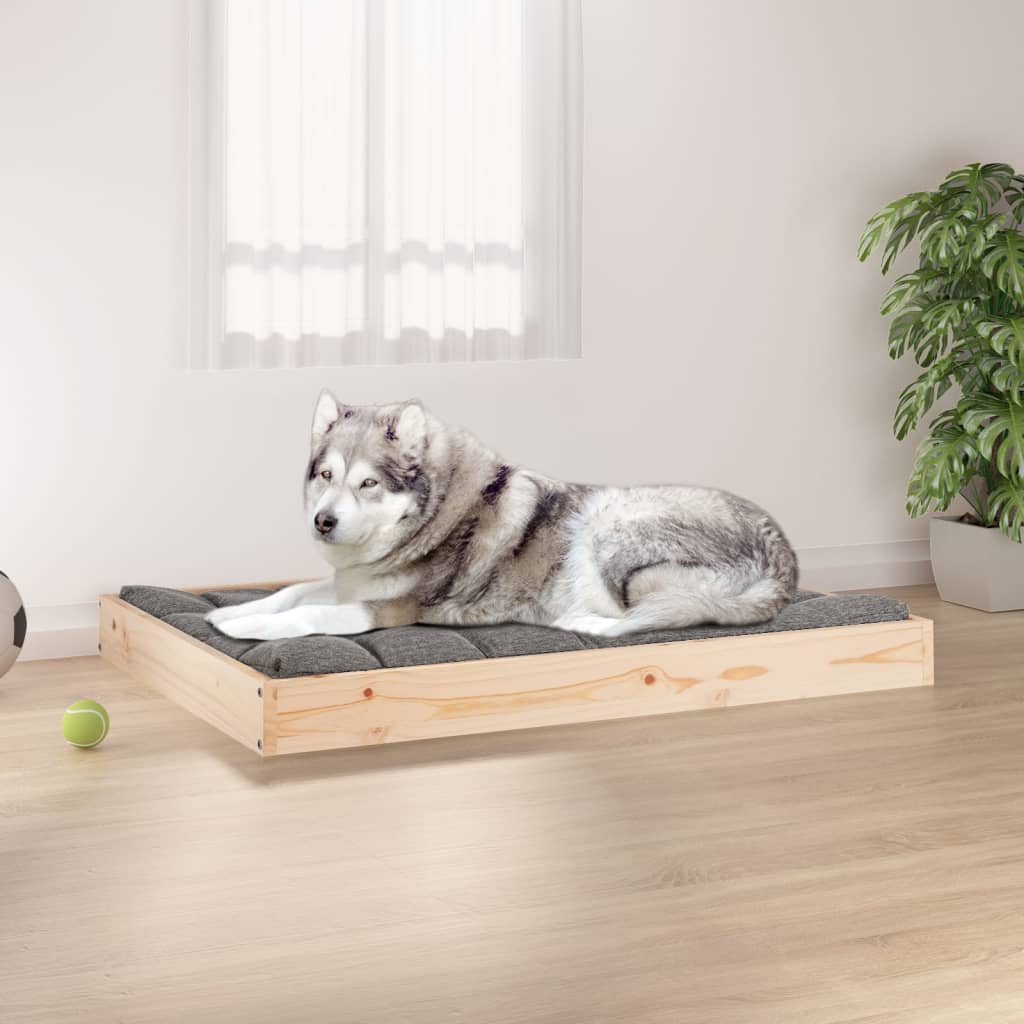Dog Bed | Natural Wood | Solid Pine Wood | 101.5x74x9 cm | Minimalistic