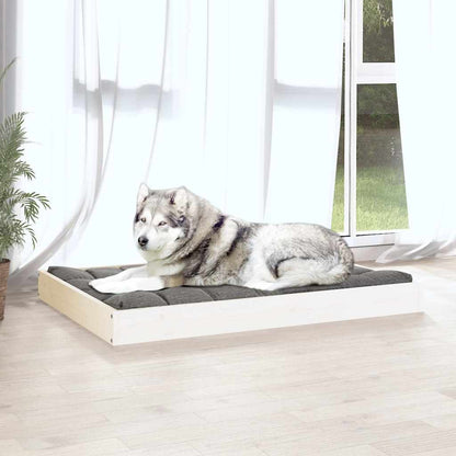 Dog Bed Medium Solid pine wood White