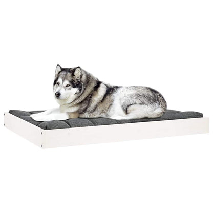Dog Bed Medium Solid pine wood White