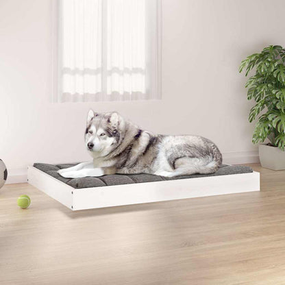 Dog Bed Medium Solid pine wood White