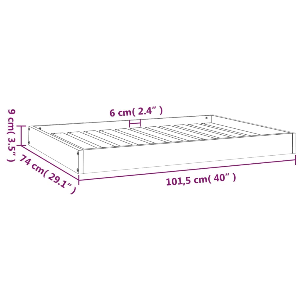 Dog Bed Honey Brown 101.5x74x9 cm Solid Wood Pine
