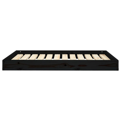 Dog Bed Black 101.5x74x9 cm Solid Wood Pine