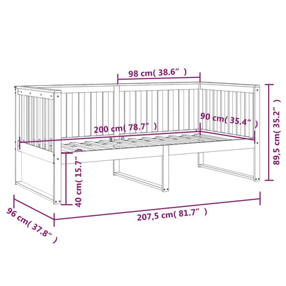Day Bed without Mattress 90x200 cm Solid Wood Pine