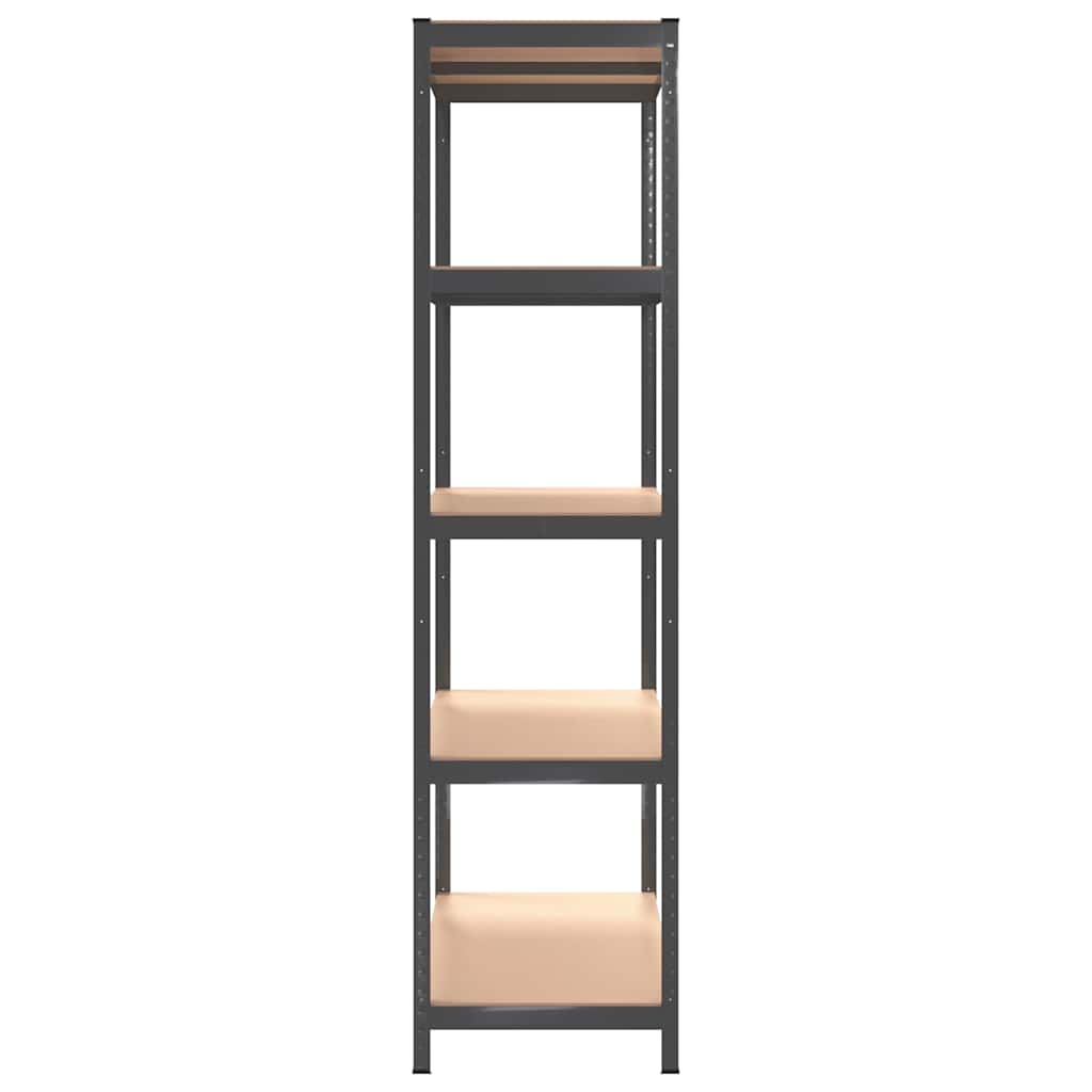 5-Layer Shelves 2 pcs Anthracite Steel&Engineered Wood