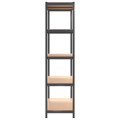 5-Layer Shelves 2 pcs Anthracite Steel&Engineered Wood