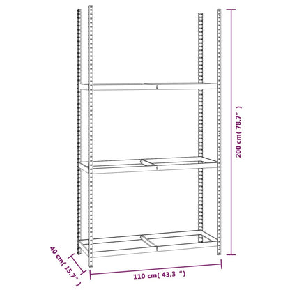 3-Layer Tire Racks 2 pcs Silver 110x40x200 cm Steel