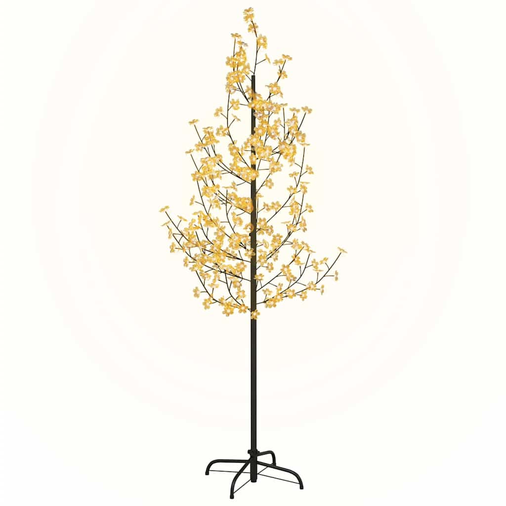 345133 vidaXL Cherry Blossom LED Tree Warm White 220 LEDs 220 cm