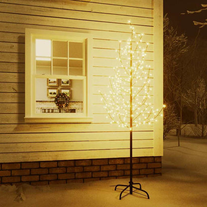 345133 vidaXL Cherry Blossom LED Tree Warm White 220 LEDs 220 cm