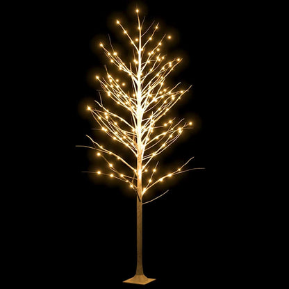 345146 vidaXL LED White Birch Tree Warm White 240 LEDs 300 cm