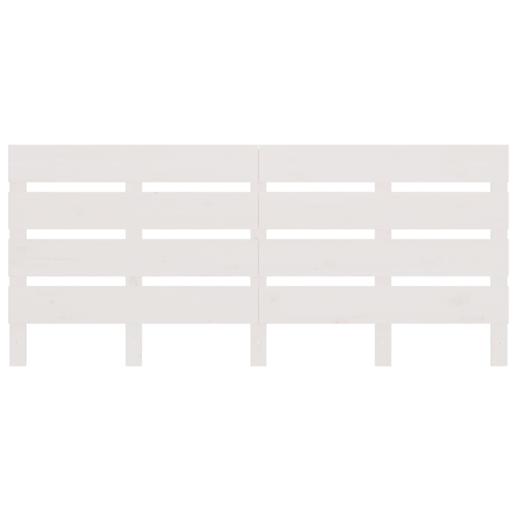 Headboard White 200x3x80 cm Solid Wood Pine