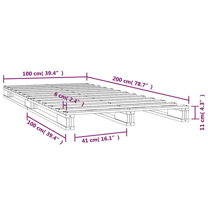 Pallet Bed | White | Solid pine wood | Single bed size | Durable