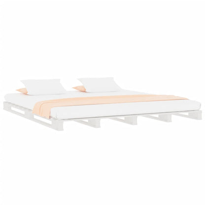 Pallet Bed | White | Solid pine wood | Double | Durable | Pallet Bed