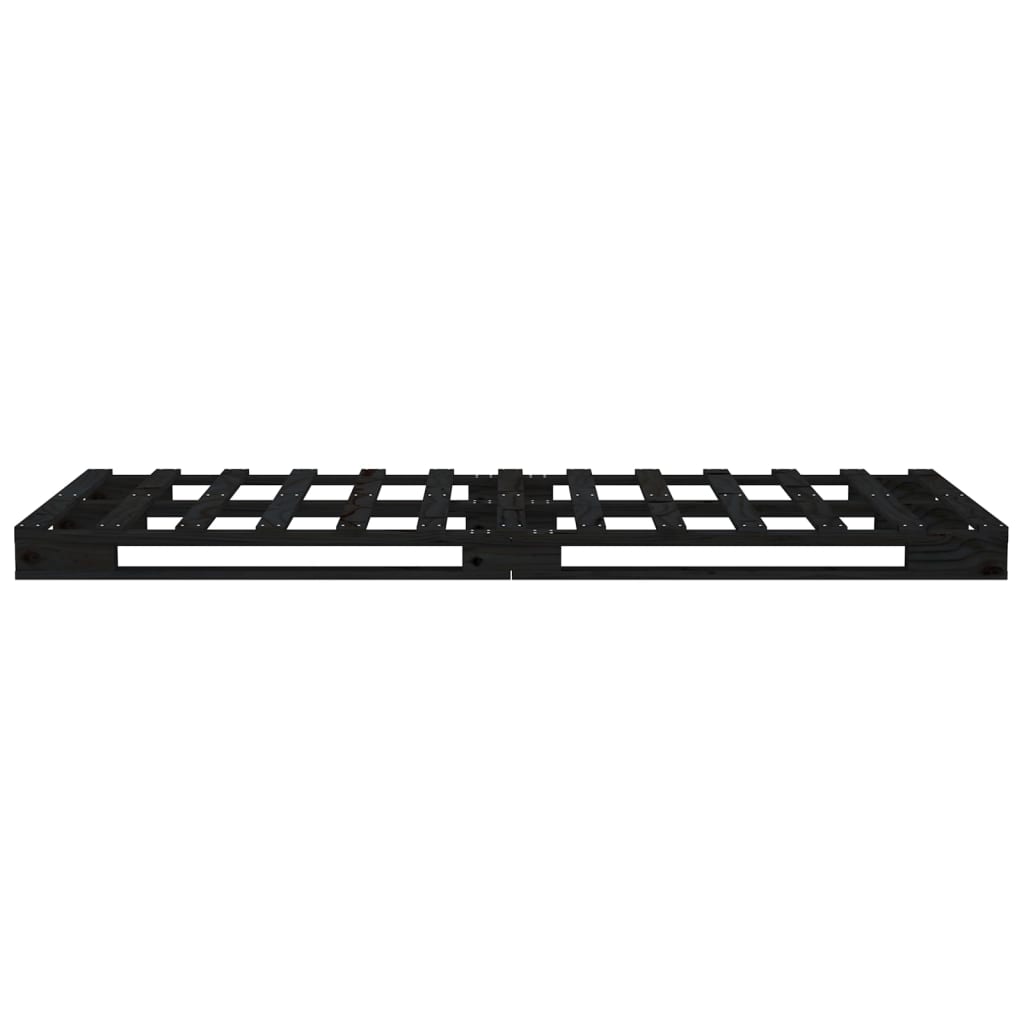 Pallet Bed without Mattress Black Small Single Solid Wood