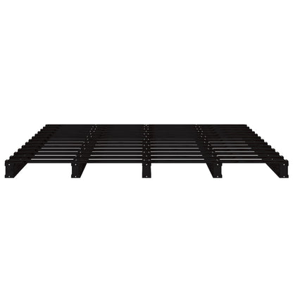 Pallet Bed without Mattress Black Double Solid Wood