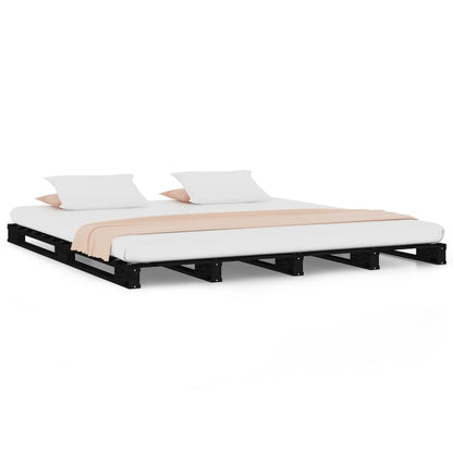 Pallet Bed | Black | Solid pine wood | Double | Durable | Pallet Bed