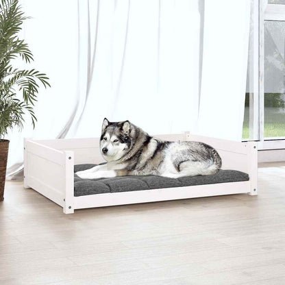 Dog Bed White 105,5x75,5x28 cm Solid Pine Wood