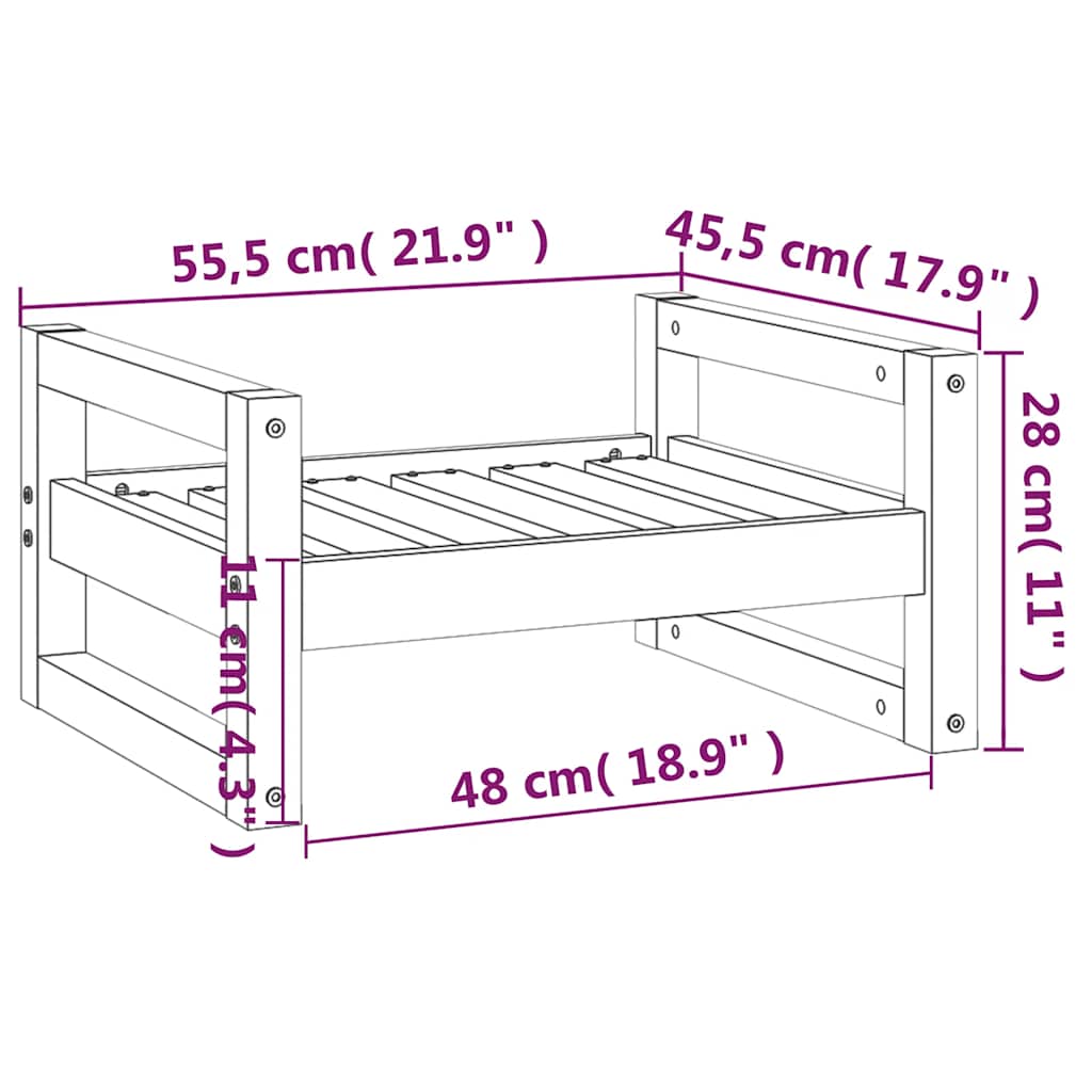 Dog Bed Honey Brown 55.5x45.5x28 cm Solid Pine Wood