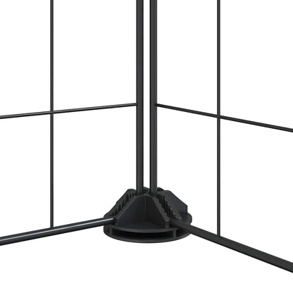 12-Panel Pet Cage with Door Black 105x105x35 cm Steel