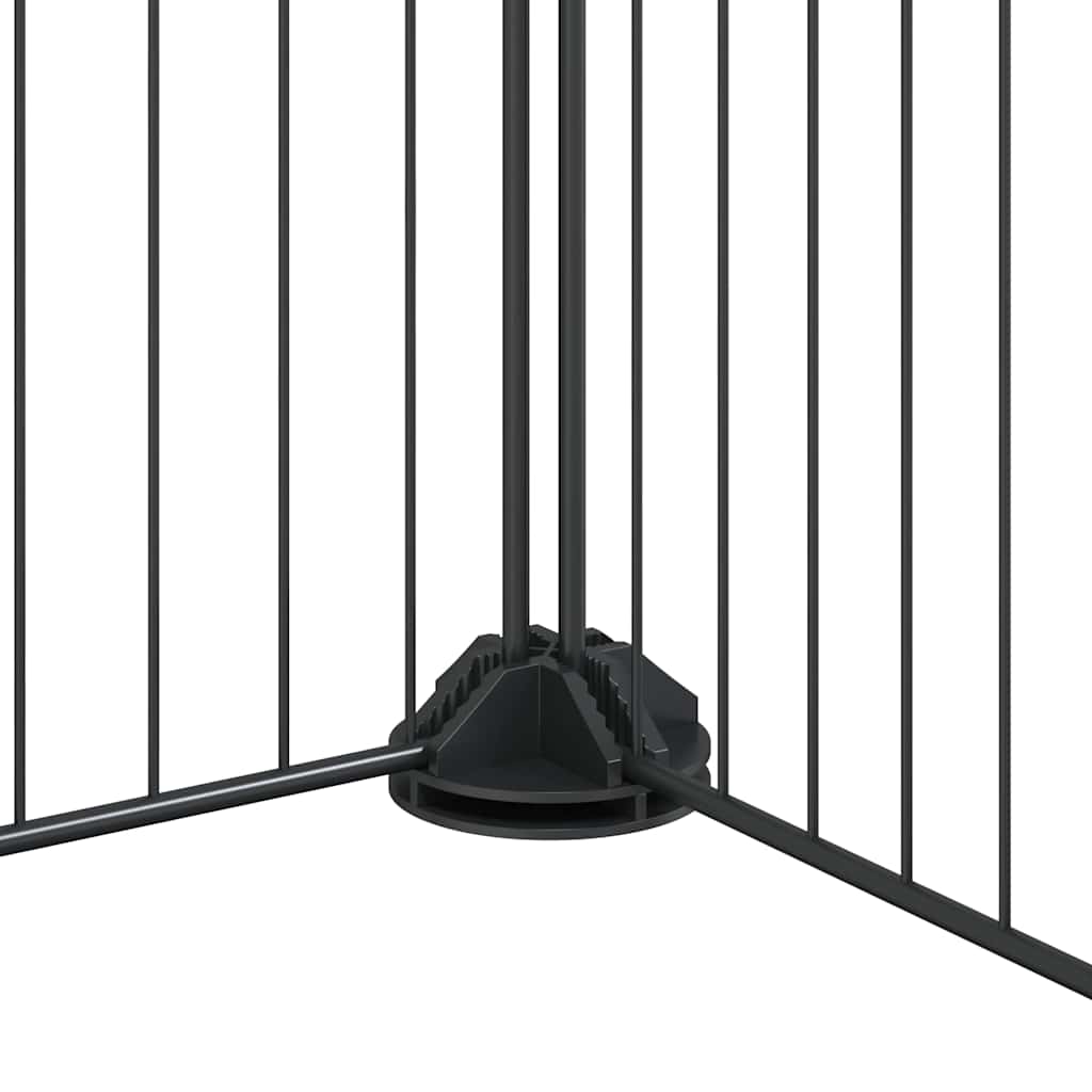 8-Panel Pet Cage with Door Black 35x35 cm Steel
