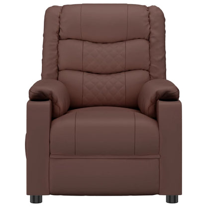 Recliner Chair Brown Faux Leather