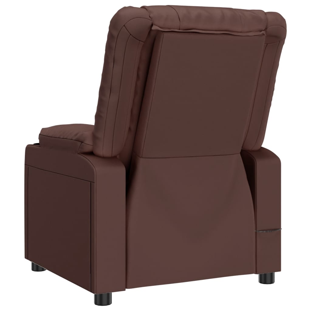 Recliner Chair Brown Faux Leather