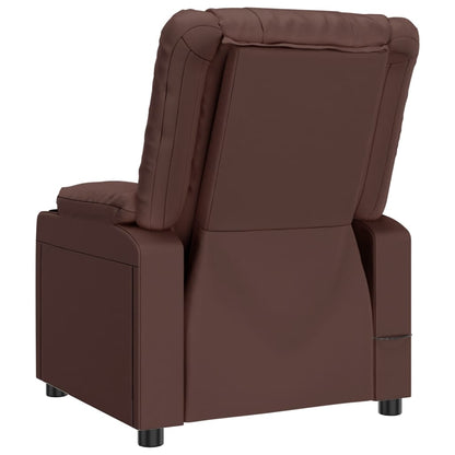 Recliner Chair Brown Faux Leather
