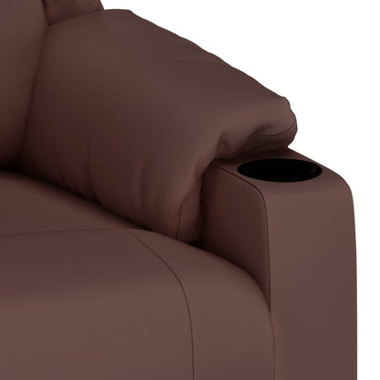 Recliner Chair Brown Faux Leather