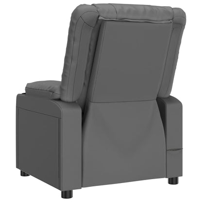 Recliner Chair Grey Faux Leather