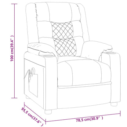 Recliner Chair Grey Faux Leather
