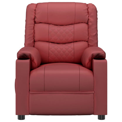 Recliner Chair Wine Red Faux Leather