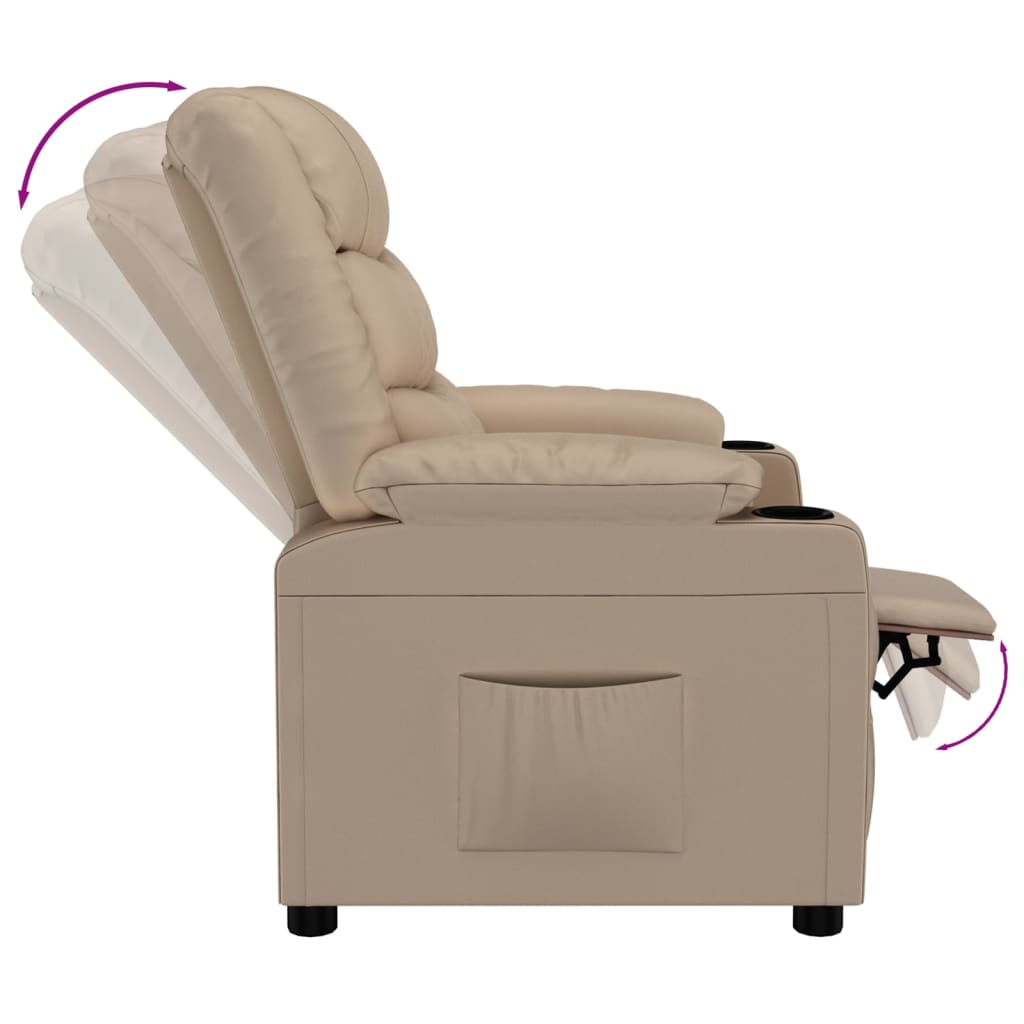Recliner Chair Cappuccino Faux Leather