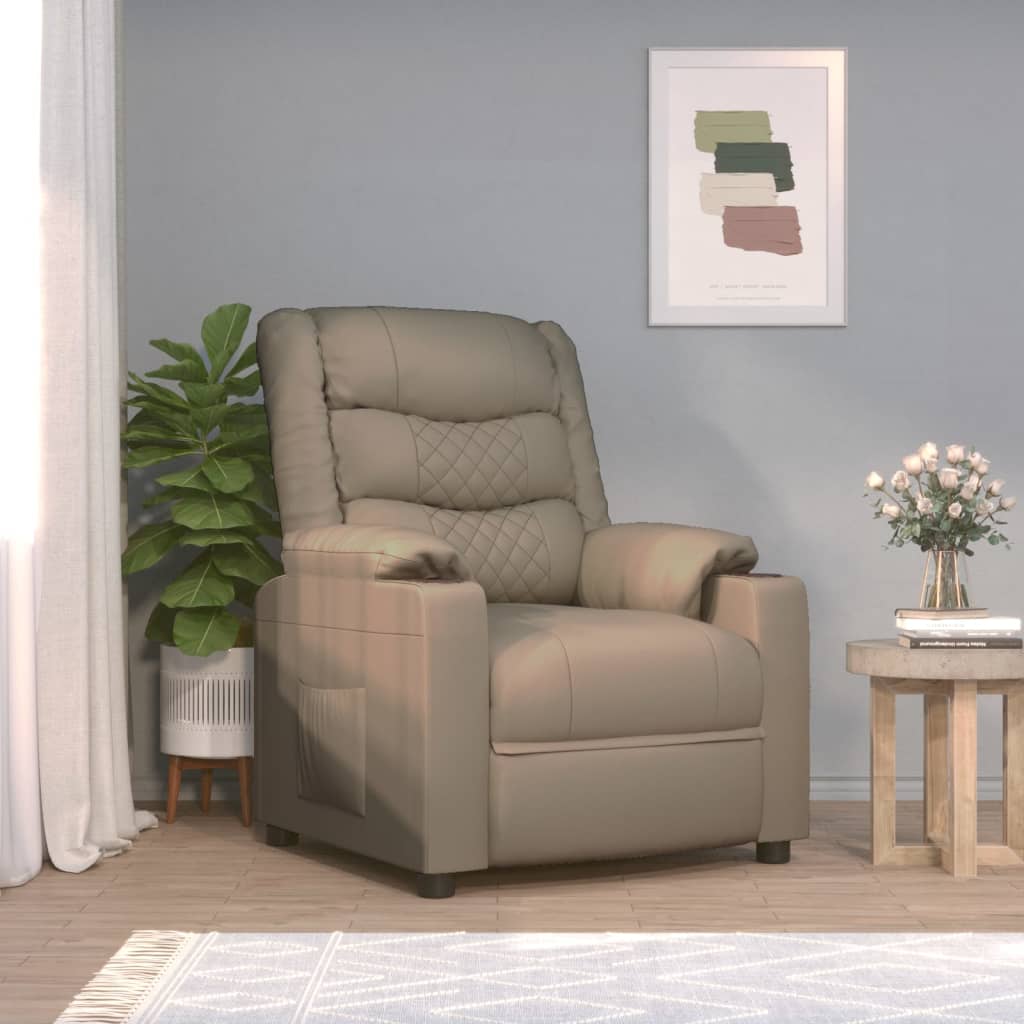 Recliner Chair Cappuccino Faux Leather