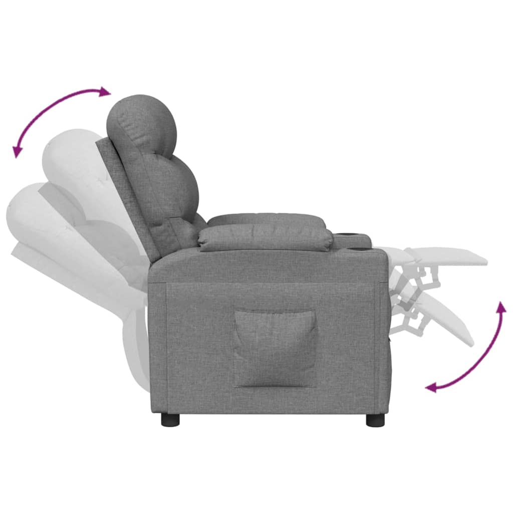 Recliner Chair Light Grey Fabric