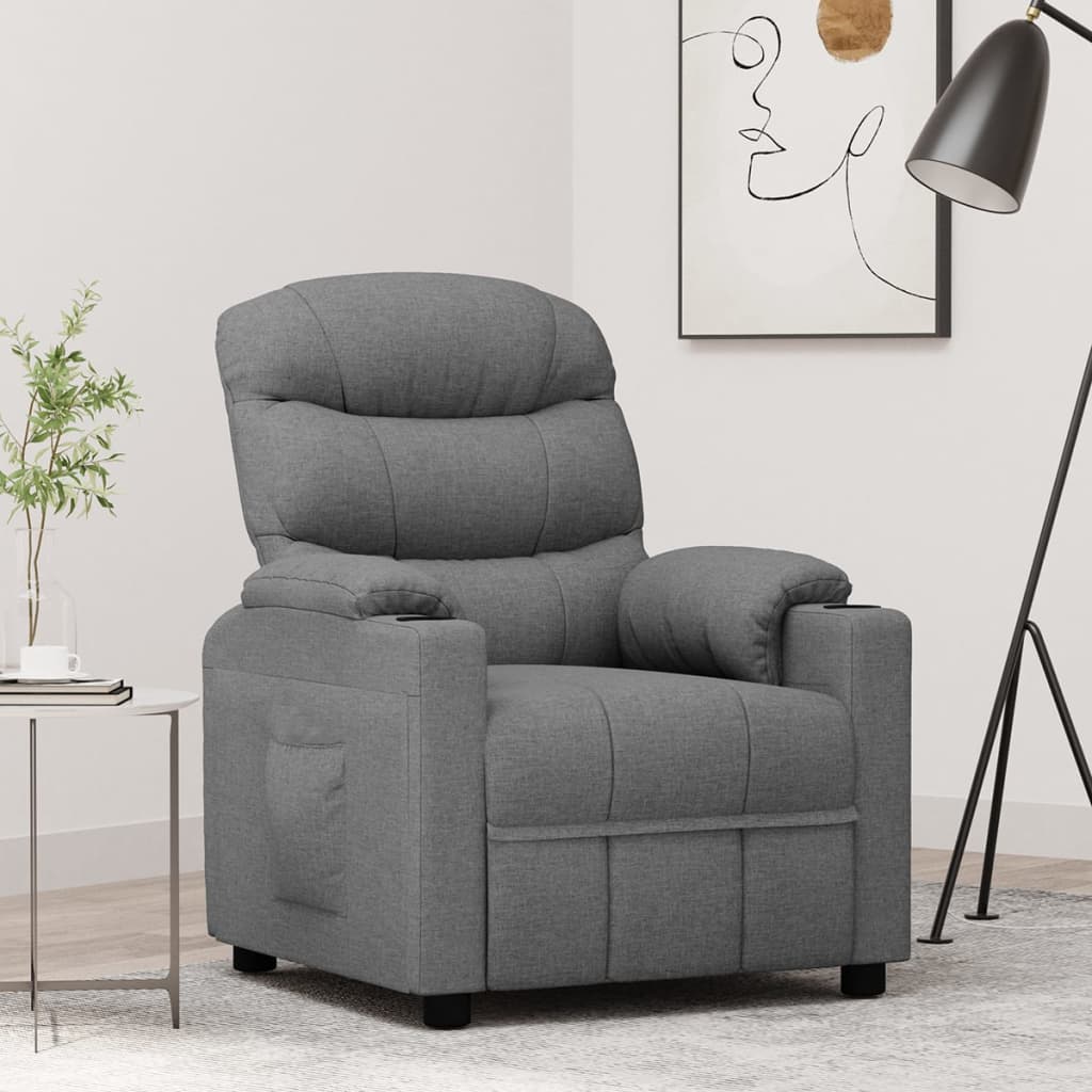 Recliner Chair Light Grey Fabric