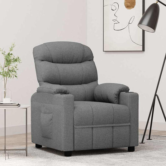 Recliner Chair Light Grey Fabric